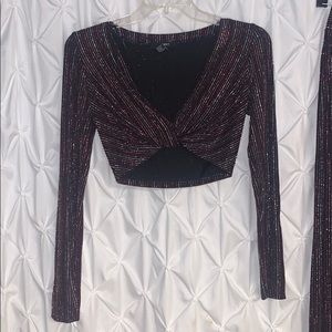 Cute crop top with glittery stripes